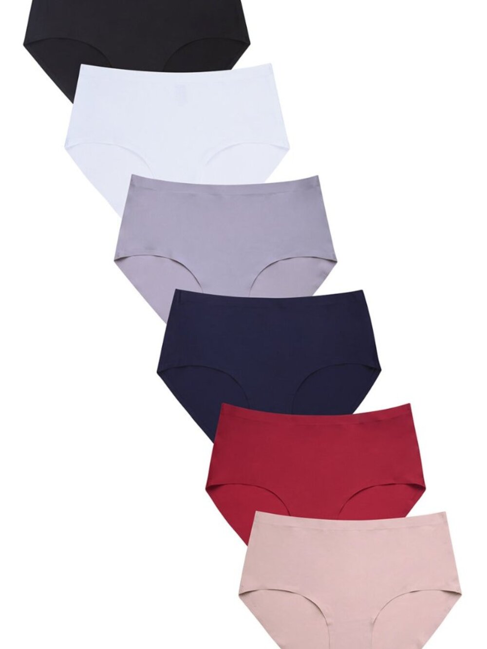 $10 SALE PACK OF 6 Women's No Show Solid Seamless Brief Panty (LPN2021R4)